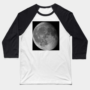 Moon Waning Gibbous 87% phase against black night sky high resolution image Baseball T-Shirt